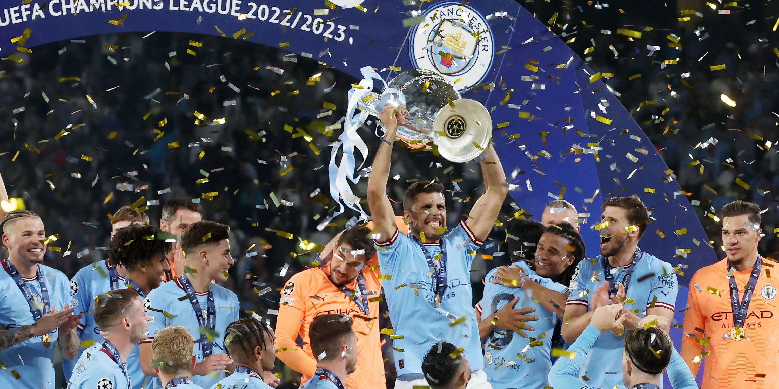 Manchester City ăn mừng chức vô địch Champions League lịch sử mùa giải 2022/23