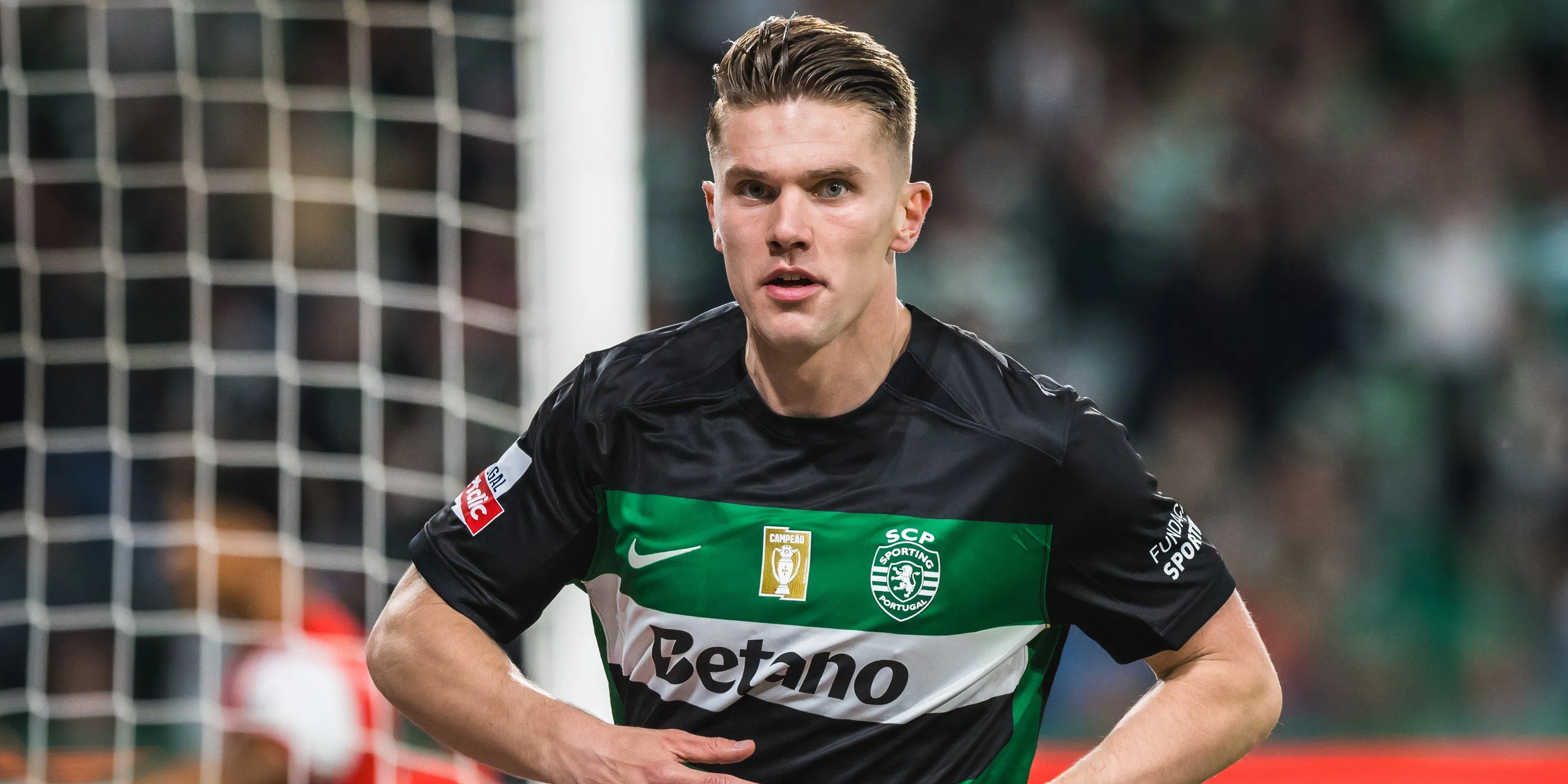 Viktor Gyokeres ăn mừng bàn thắng cho Sporting CP