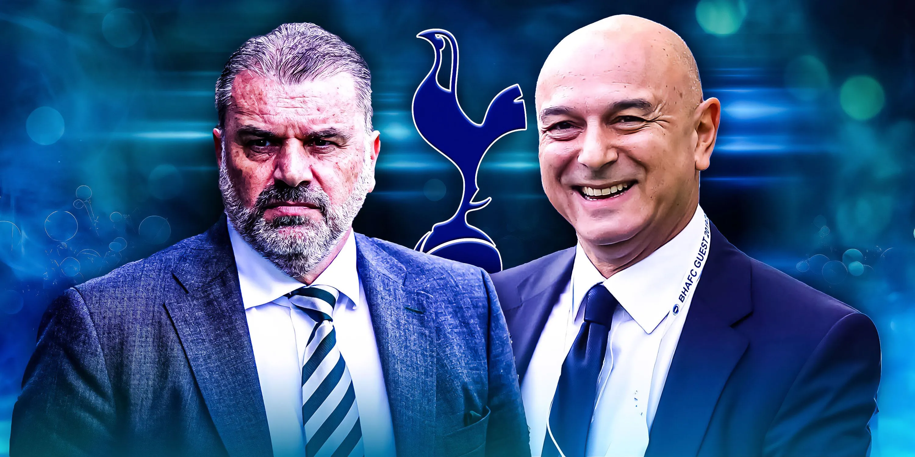 HLV Ange Postecoglou và Chủ tịch Daniel Levy của Tottenham Hotspur