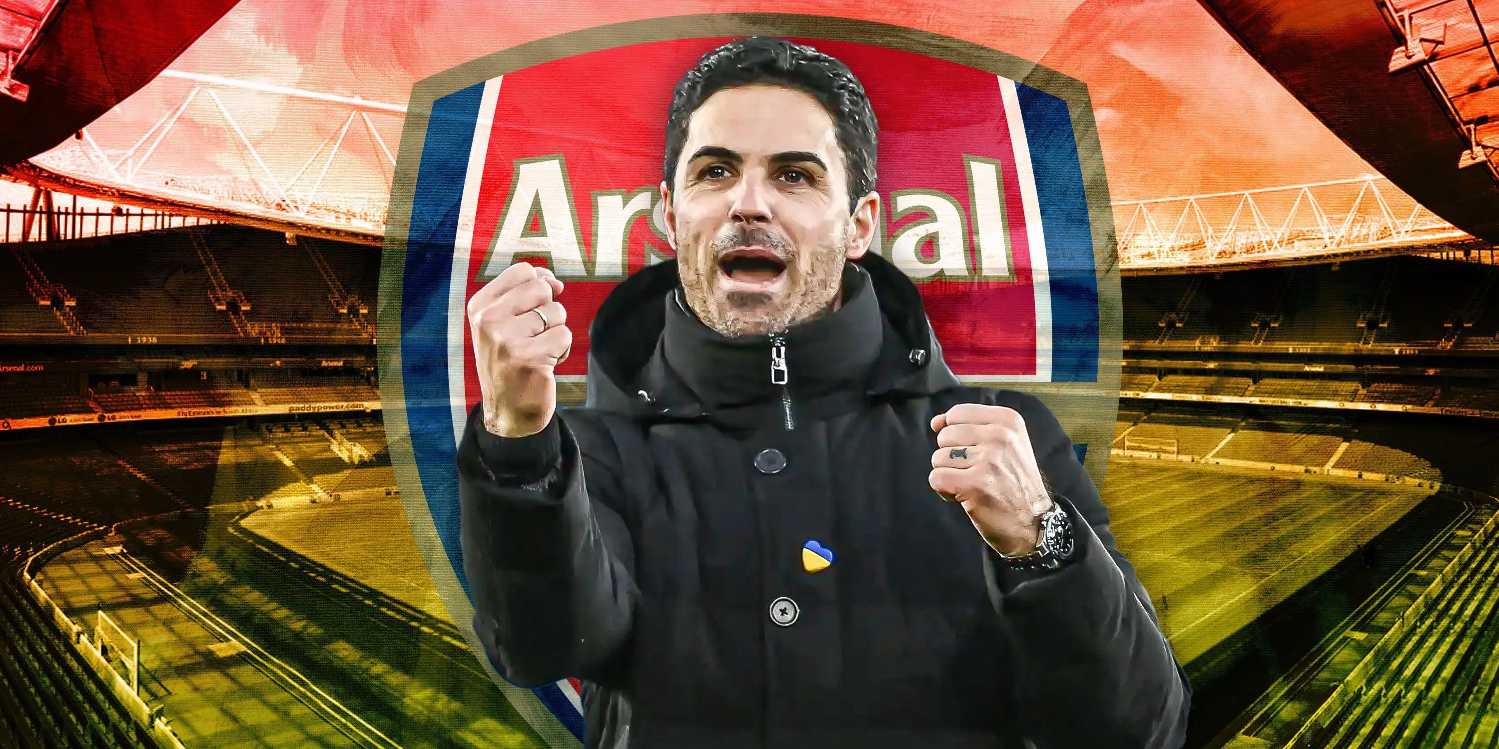 Huấn luyện viên Mikel Arteta của Arsenal ăn mừng trước các cầu thủ