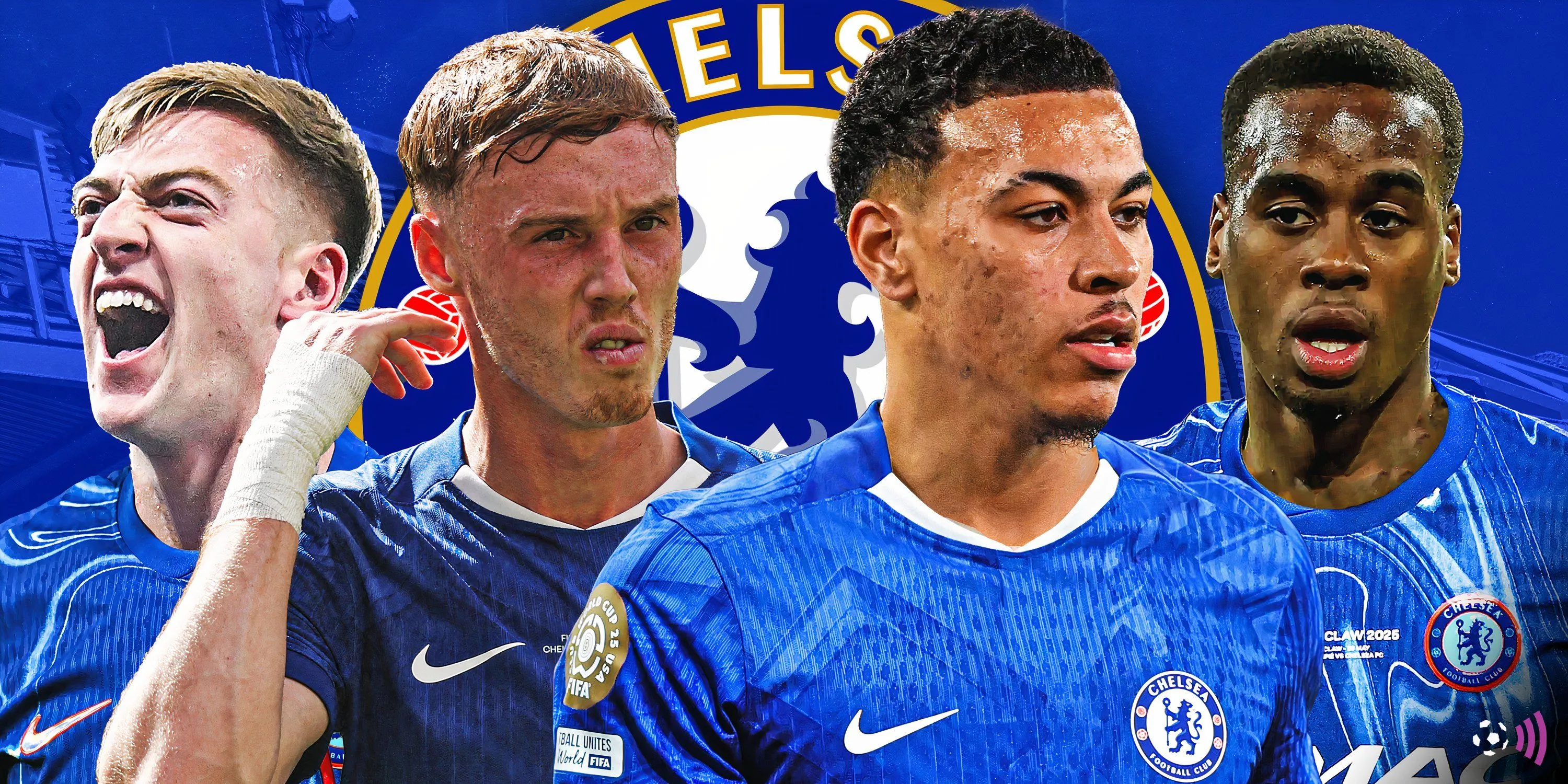 Liam Delap, Cole Palmer và Morgan Rogers, những cầu thủ được Chelsea quan tâm hoặc đã có, trong bối cảnh thị trường chuyển nhượng sôi động.