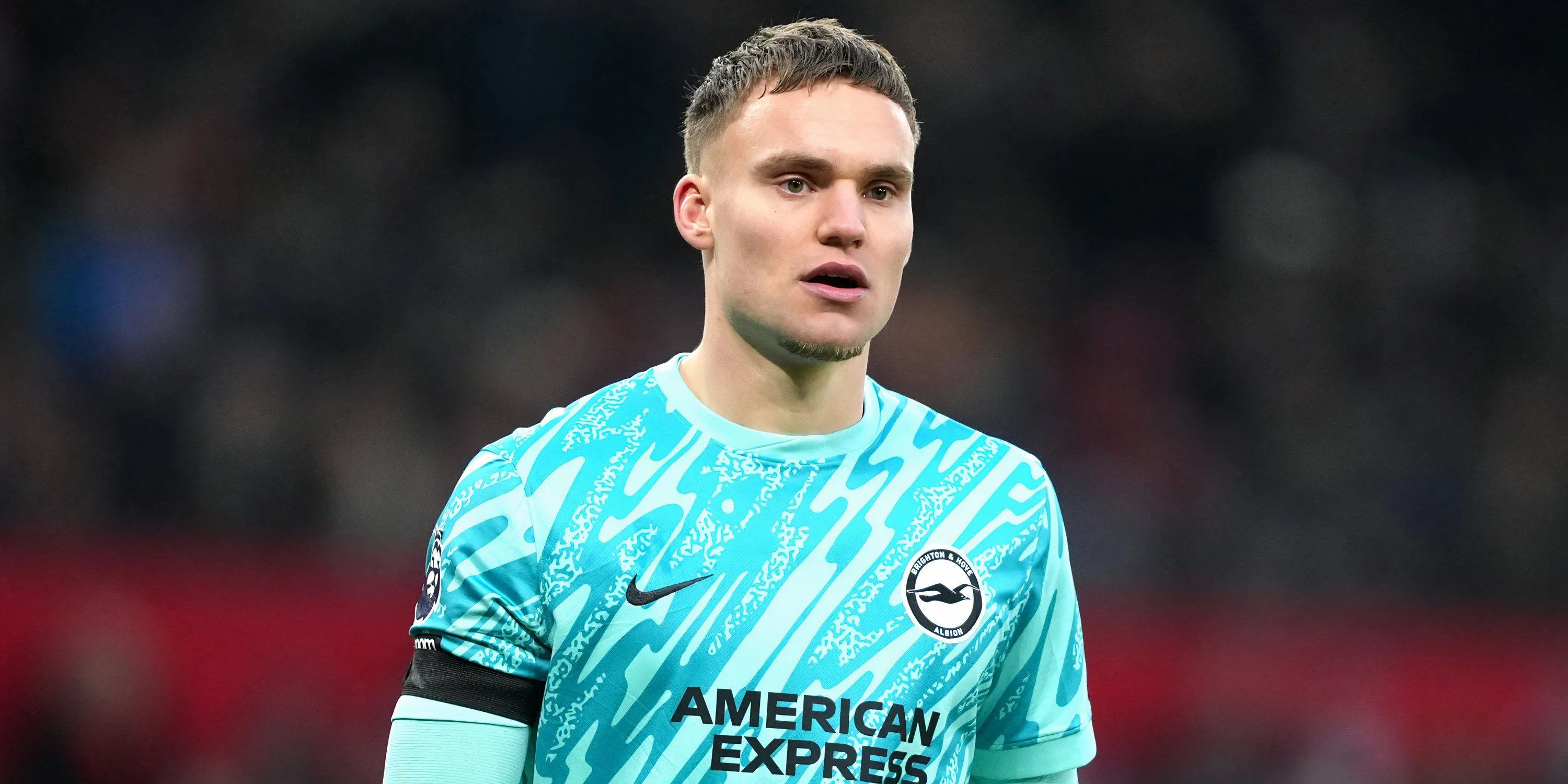 Bart Verbruggen trong pha thi đấu cho Brighton & Hove Albion